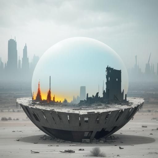 Apocalyptic Wasteland Concept Art in Monochrome