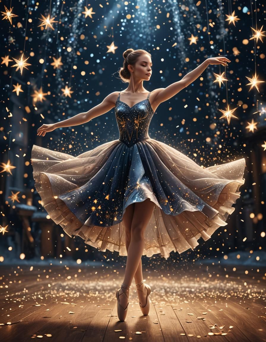 Ballerina's Starry Dance: A Fantasy Concept Art