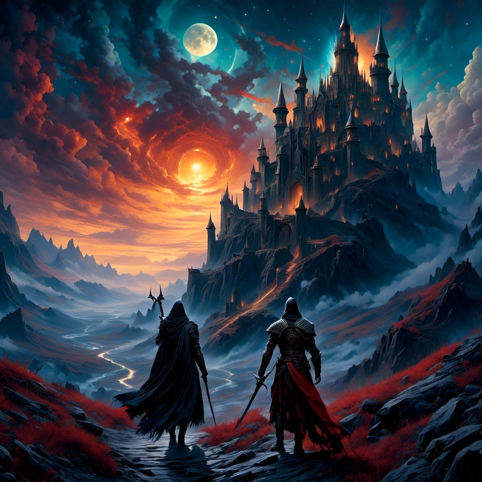 Warrior Approaches Gates of Forbidden Evil Castle