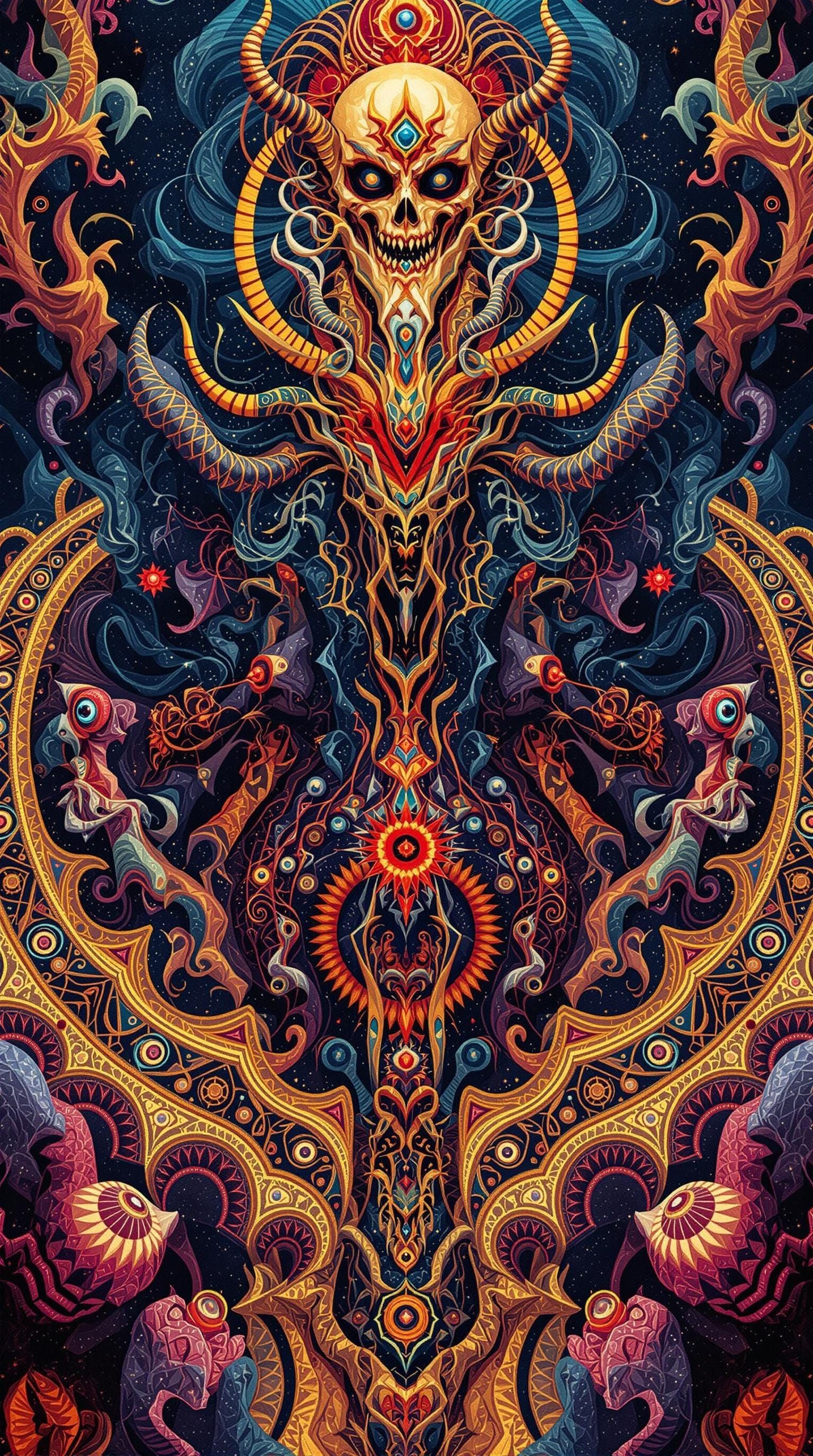 Psychedelic Fractal Art of Buddhist Demons