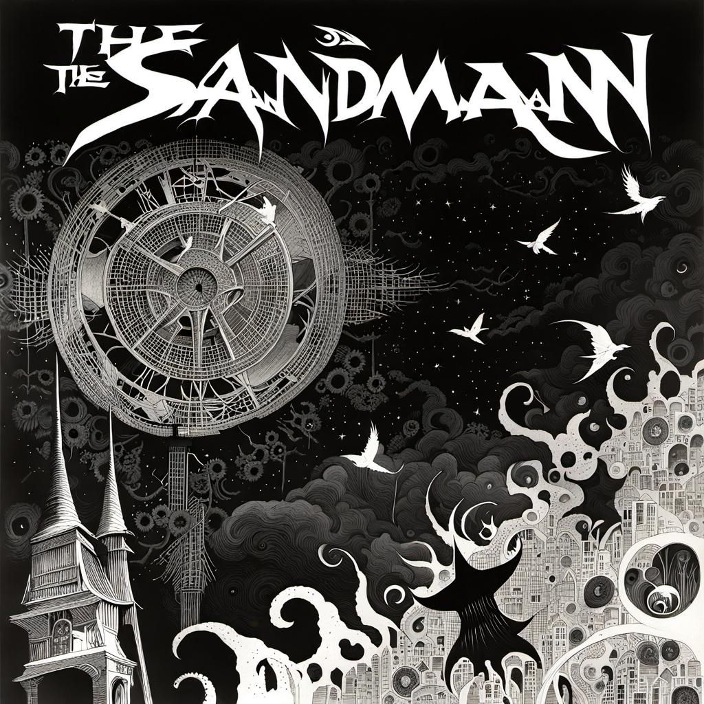 Sandman's Dreaming: Surreal Abstract Comic Book Art