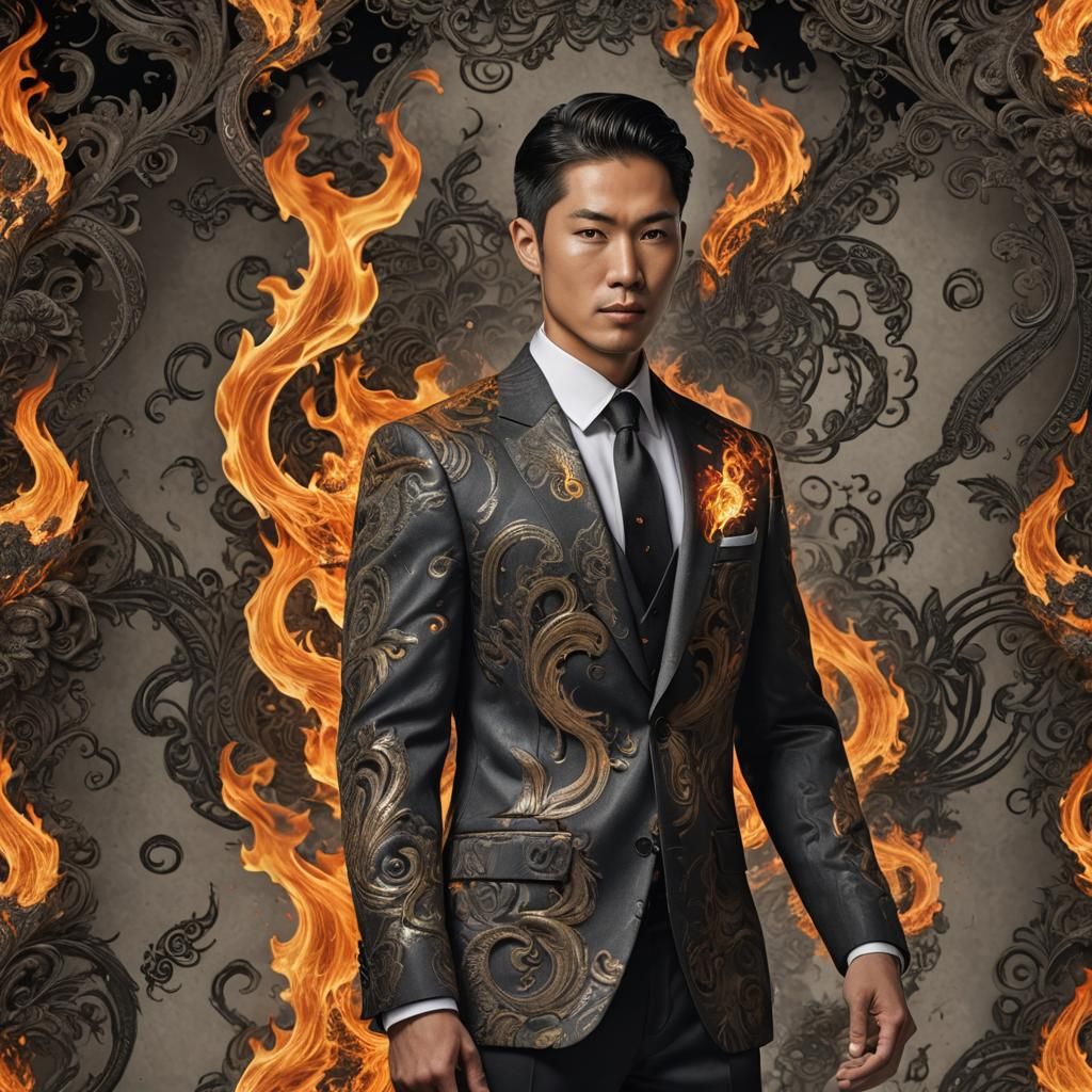 Fiery Suit: A Portrait in Digital Photography