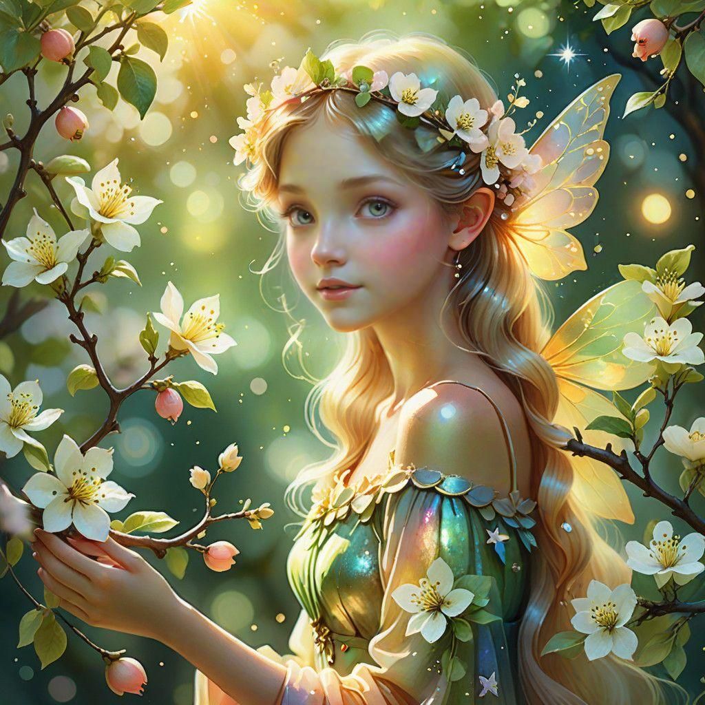 Whimsical Quince Tree Spirit