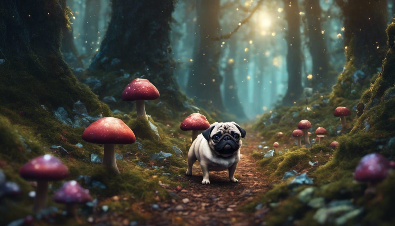 Pug's Fantasy Trail: Matte Painting with Crystals