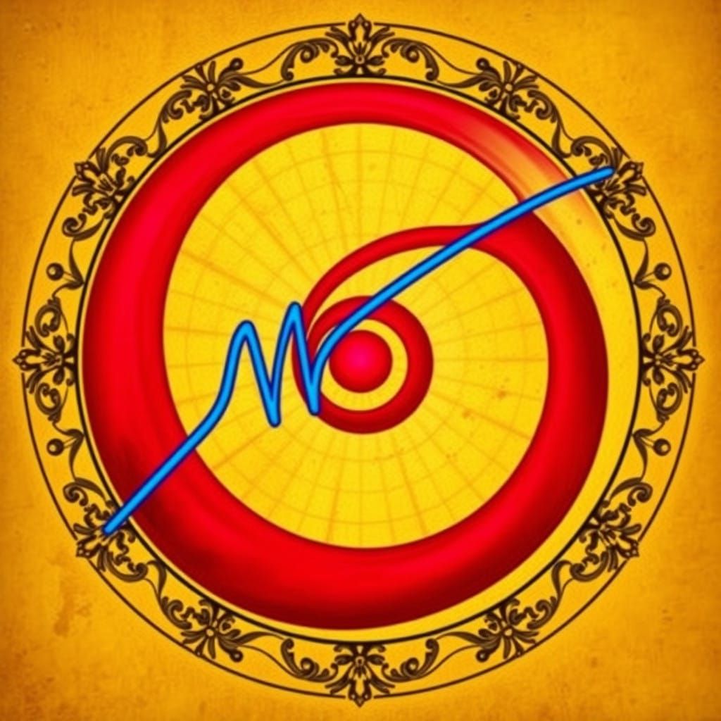 Golden Shield with Ruby Pomegranate and Logarithmic Spiral