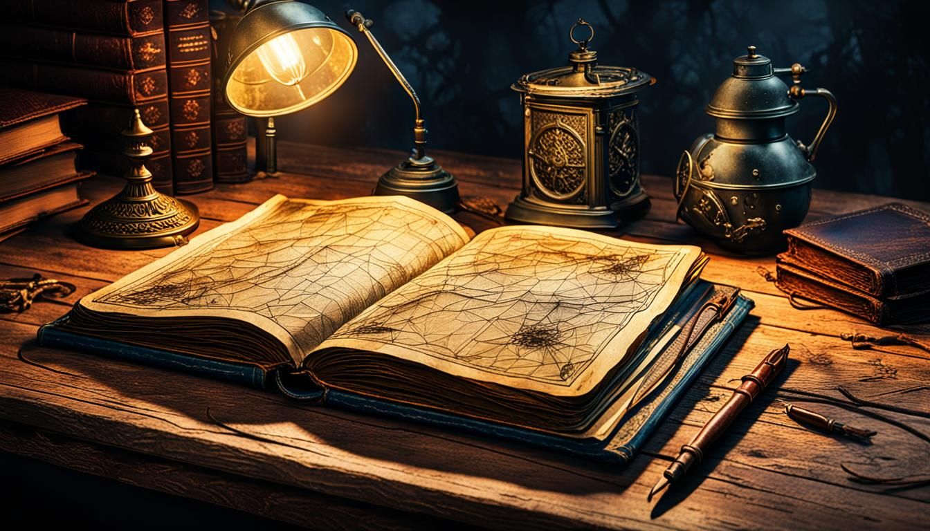 Vintage Military Manual in Fantasy Concept Art Style