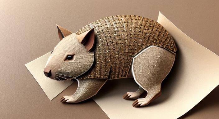 Realistic Wombat in Confetti Mosaic Style