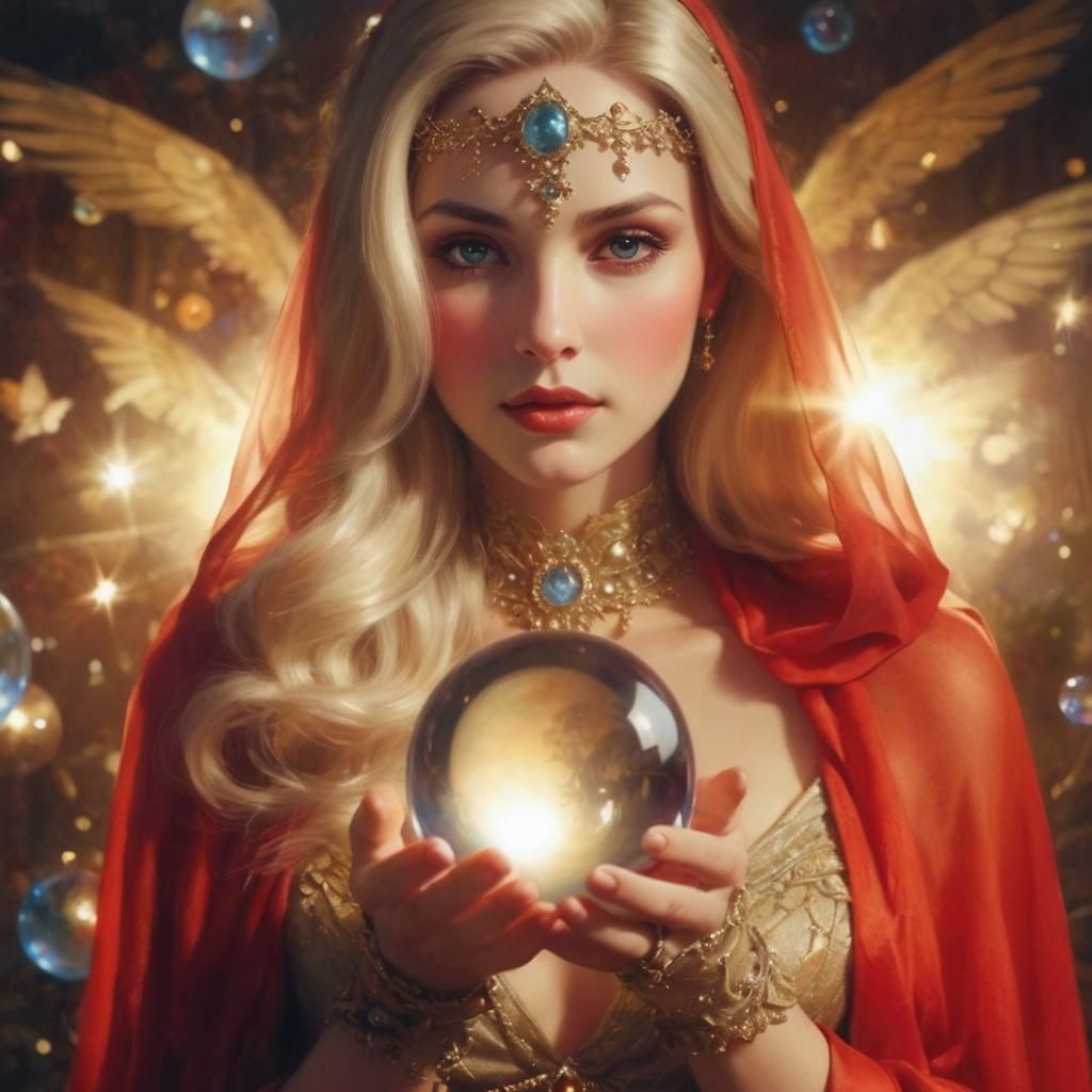 Goddess with crystal ball