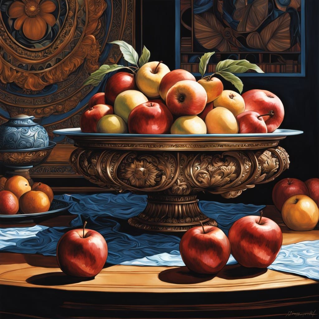 Hyperrealistic Still Life of Luxurious Fruit in Vivid Color