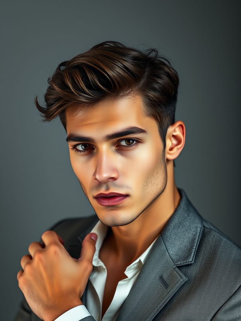 Chiseled Gentleman in Elegant Attire