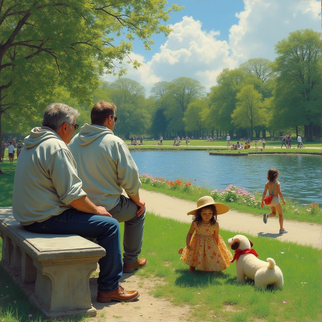 Impressionistic Park Scene: Luxembourg Gardens in Spring