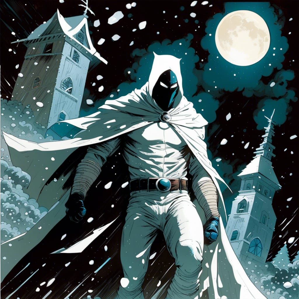 A snowy night for the White Knight.
