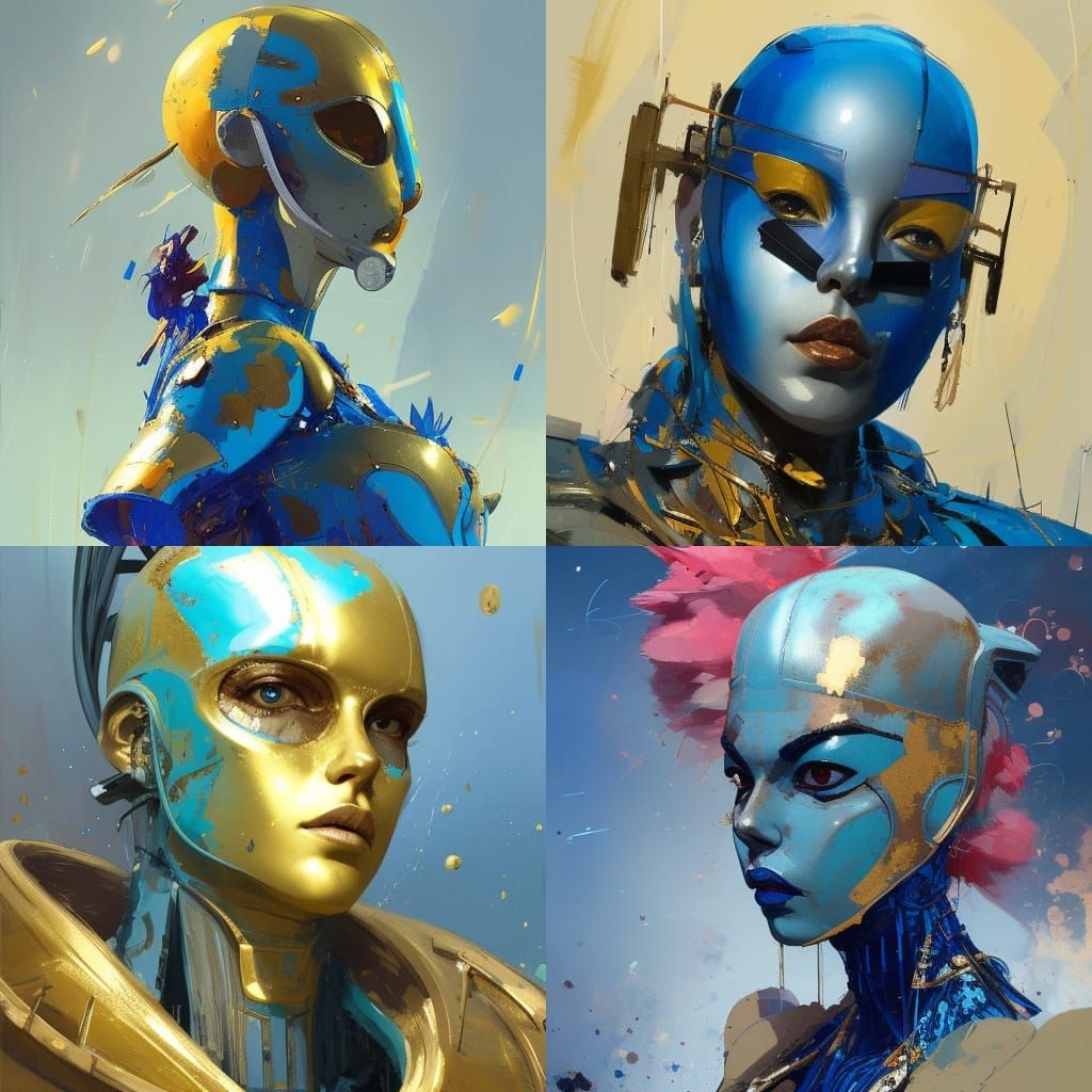 Latex Warrior: Digital Portrait in Expressionist Style