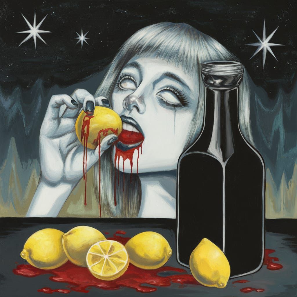 Emo Lemonade brand ,goth black lemondade bottle  , goth girl...