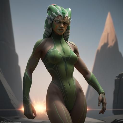 Ahsoka as She-Hulk: 3D Game Cinematic Art
