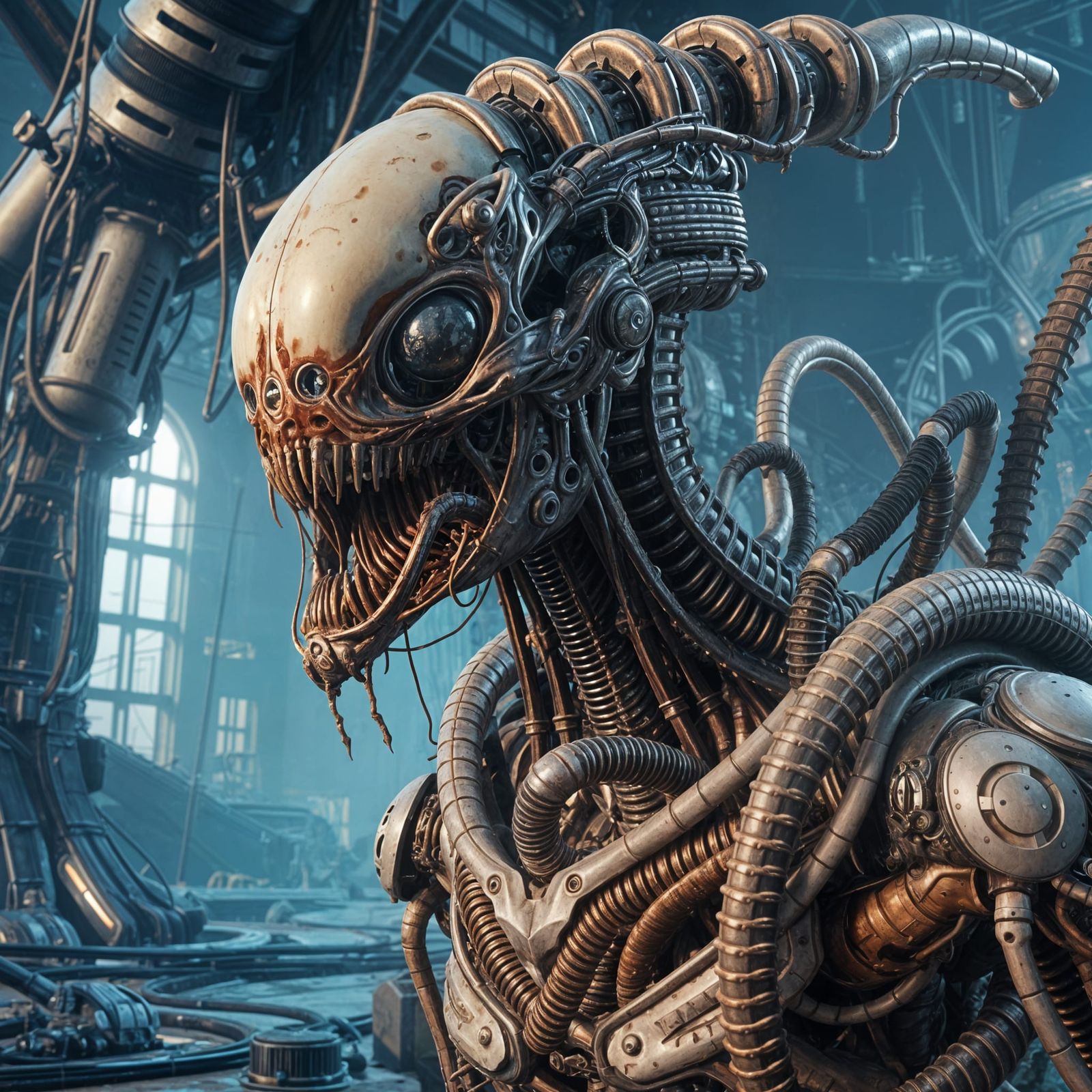 Biomechanical Alien Caterpillar in Unreal Engine 5