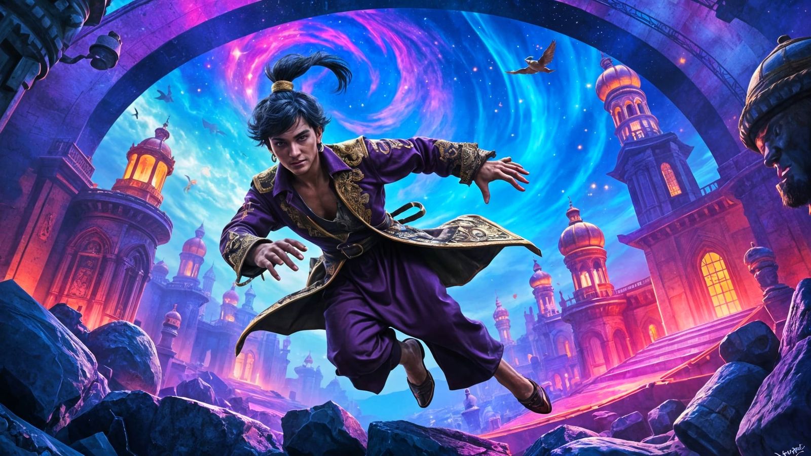 Aladdin's Escape: Disney Scene in Astral Style