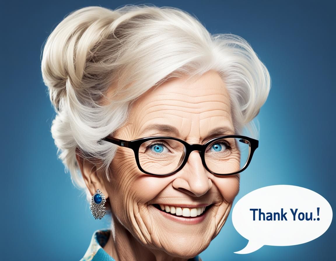 Elegant Woman with Thank You Message