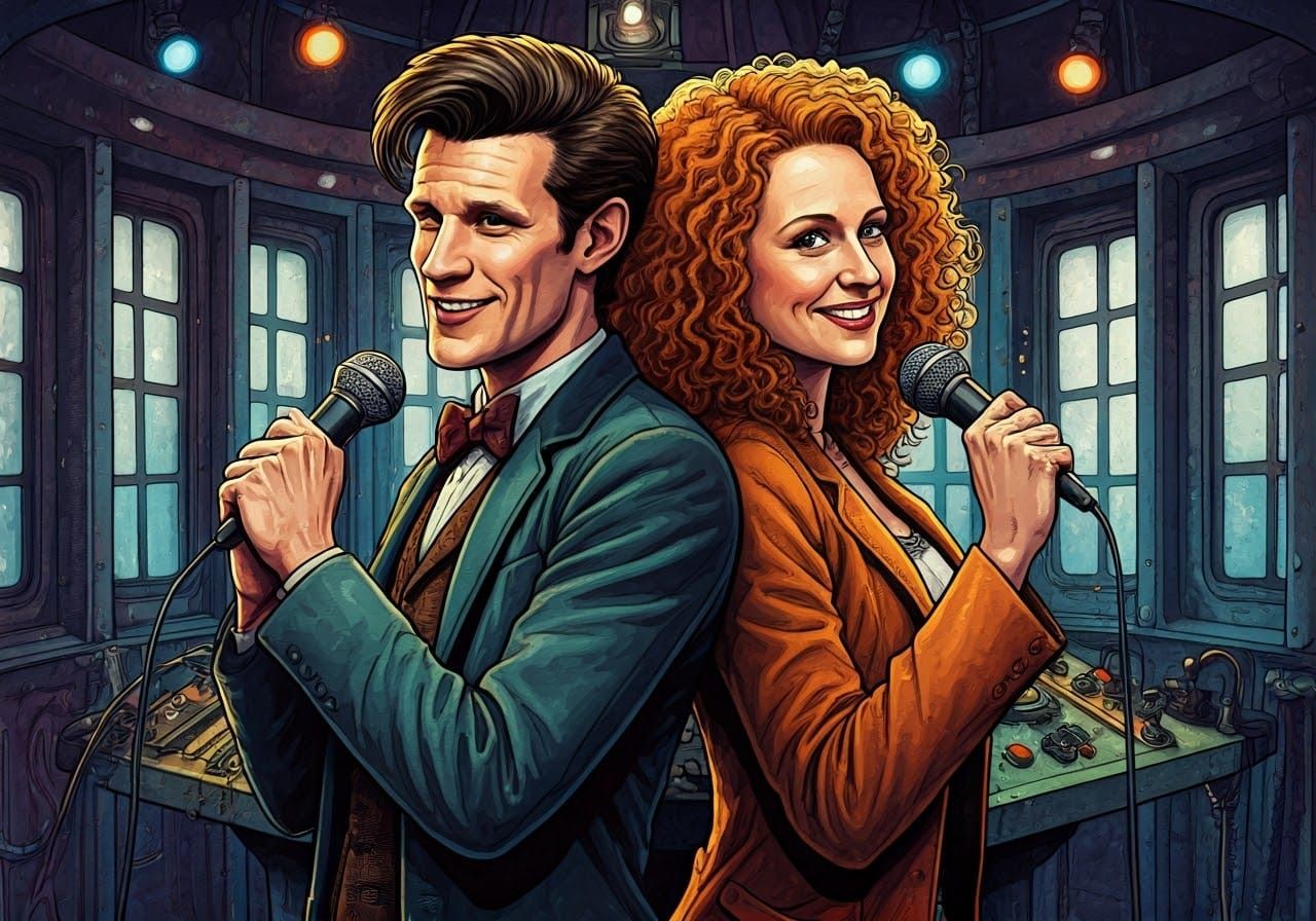 Doctor Who and River Song Sing Karaoke Together in Colourful...