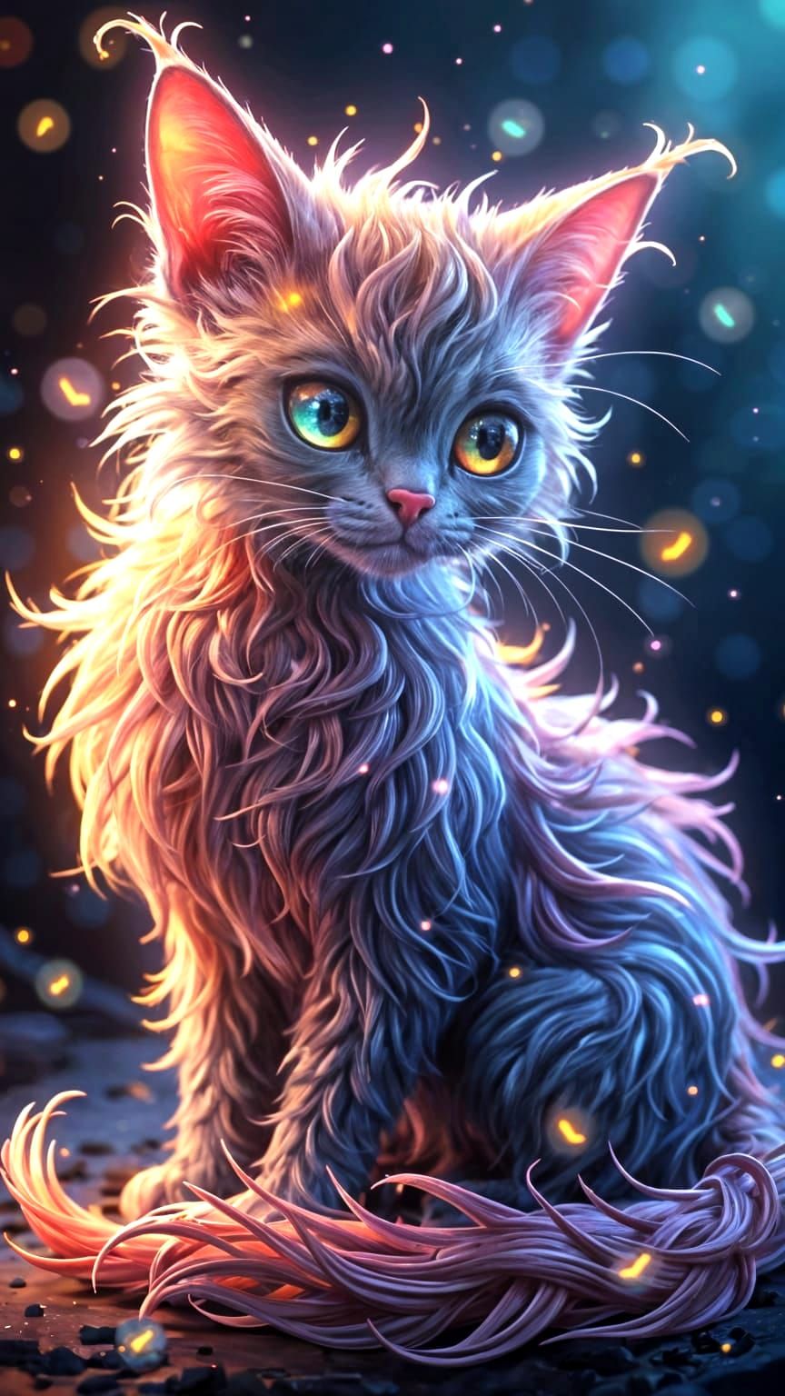 Abstract Glowcat Generated by AI