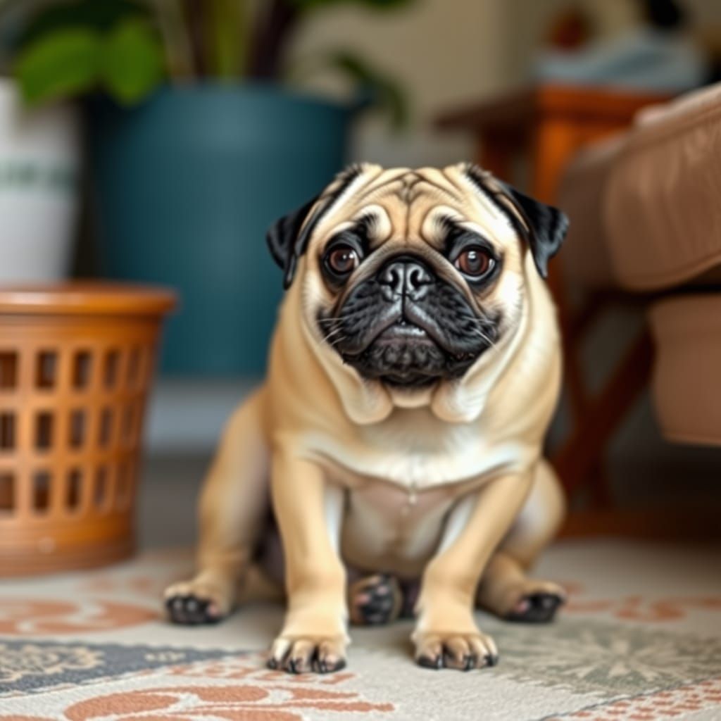 Playful Pug in Adorable Face