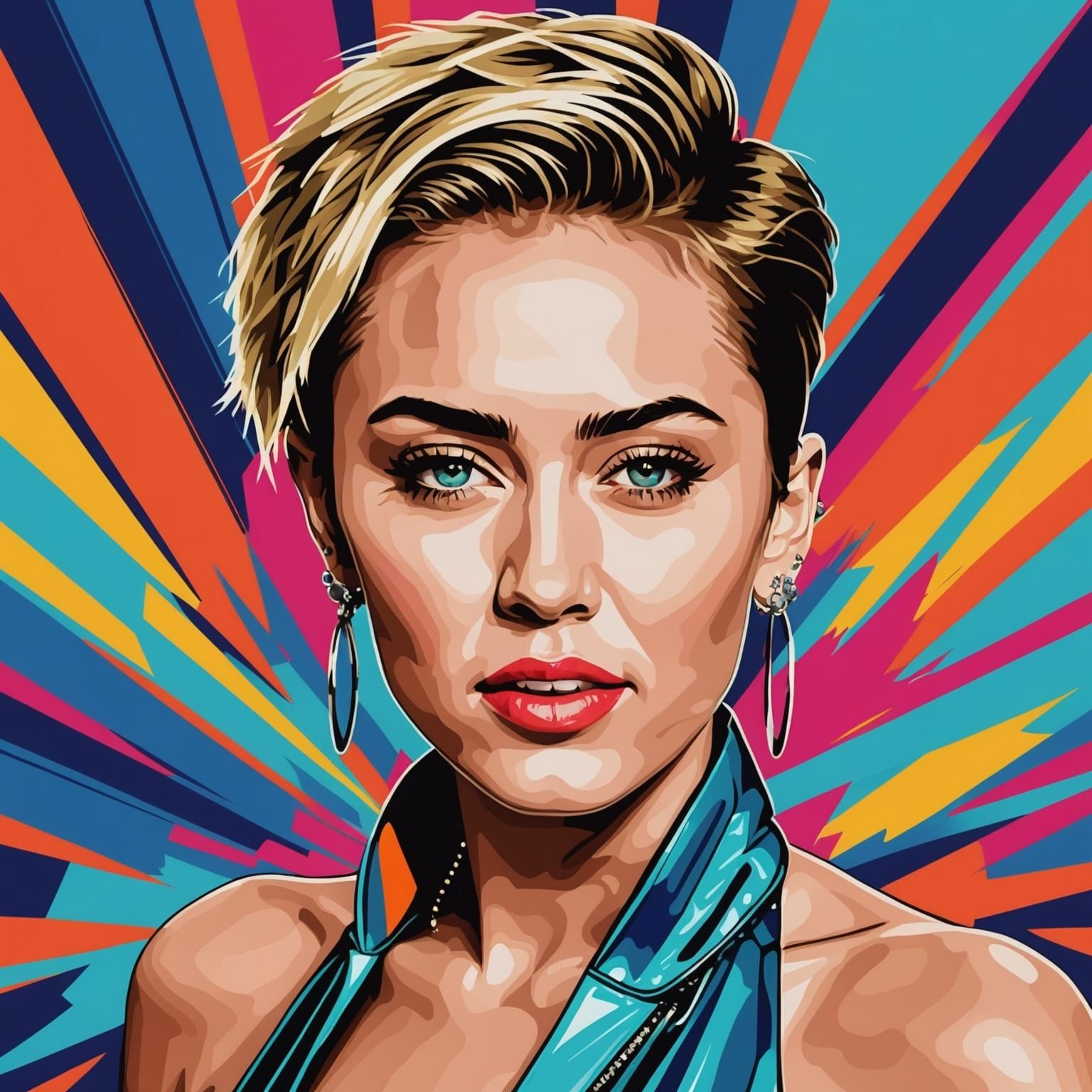 Abstract Art Portrait of Miley Cyrus