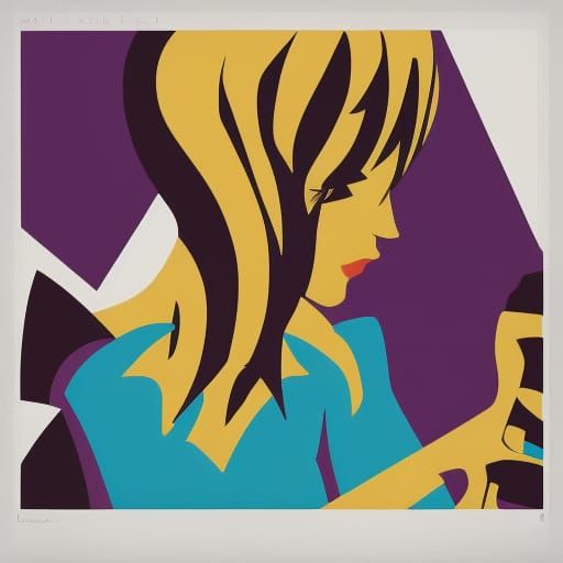 Pop Art Mural of Dancing Elf in Bauhaus Style