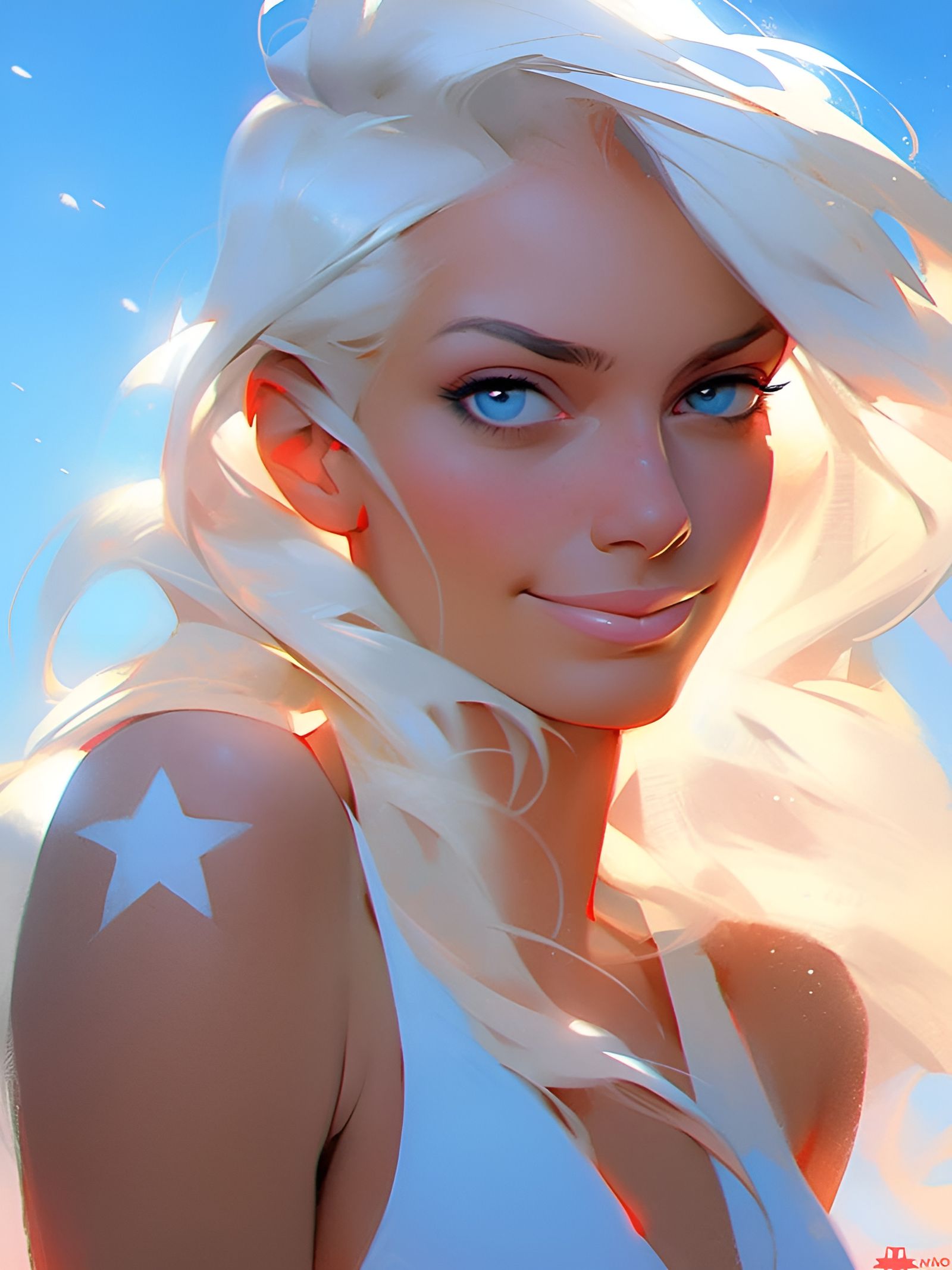 "The Sun Illuminated Her Like an Angel" - a MidJourney/Niji Creation