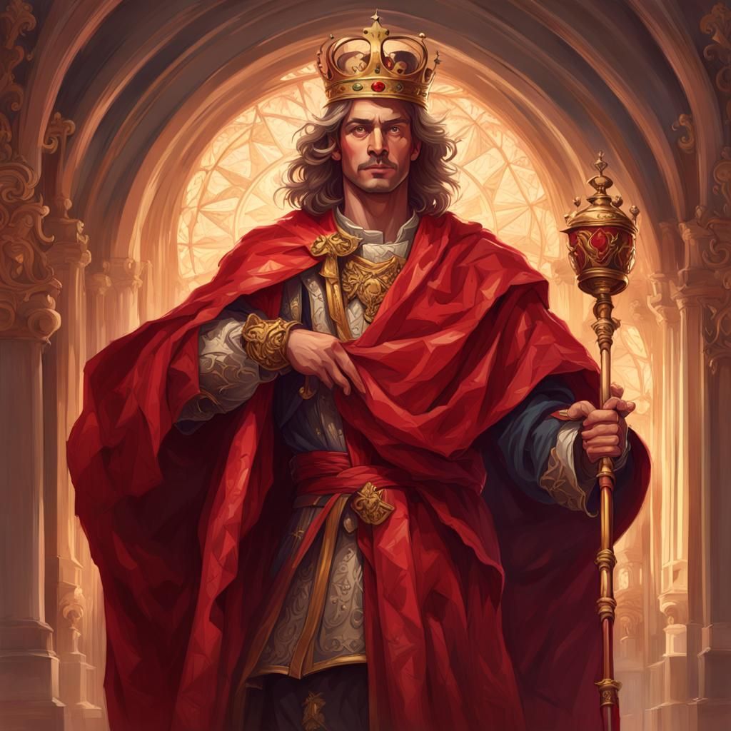 Regal 17th Century King Portrait in Hyperdetailed Style