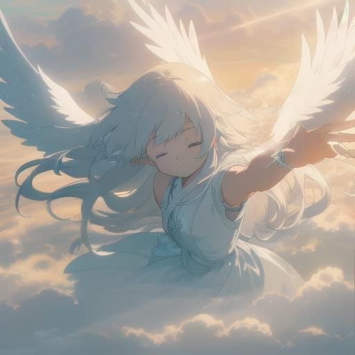 Ethereal Anime Goddess Portrait in Misty Landscape