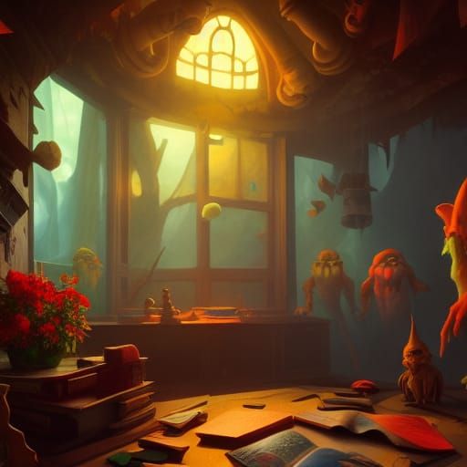 Goblin Room in Dark Fantasy Style