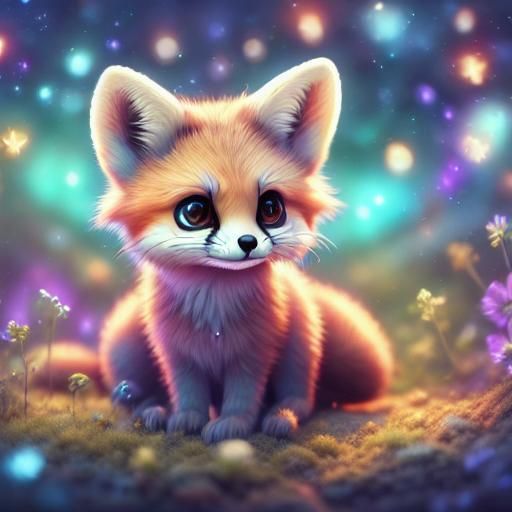Fantastical Fennec Fox in Detailed Matte Painting