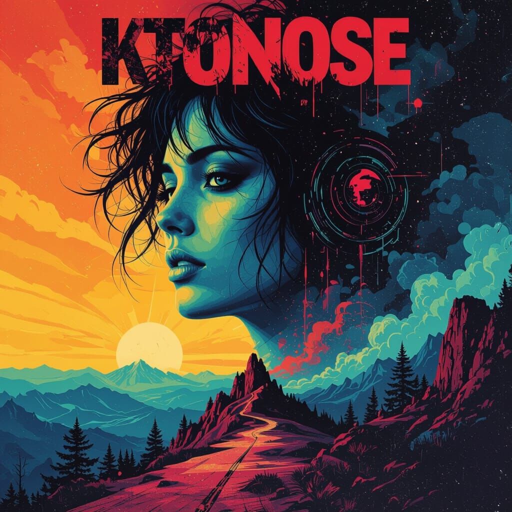 Surreal Grunge Album Cover with Vibrant Colors