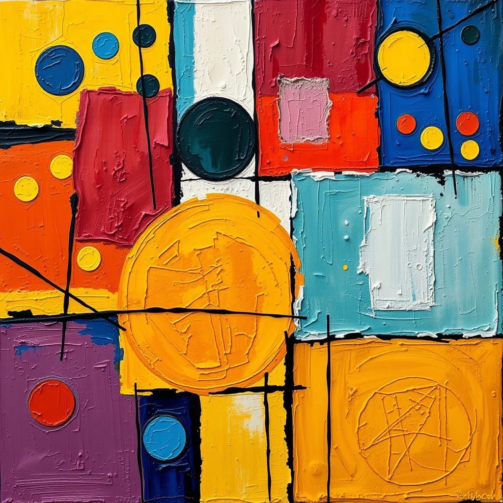 Dynamic Abstract Expressionism with Bold Brushstrokes