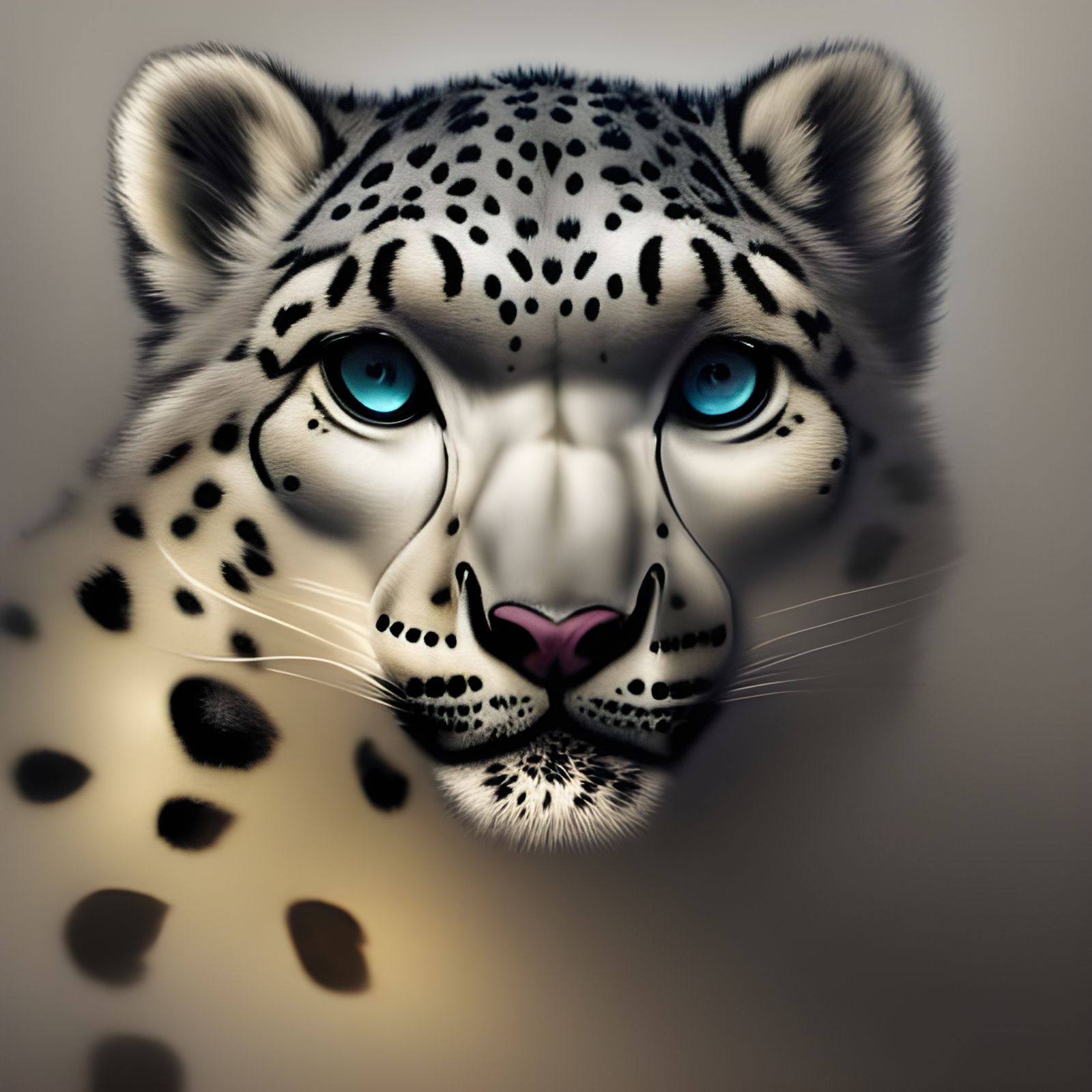 Snow Leopard Portrait in Hyperdetailed Concept Art