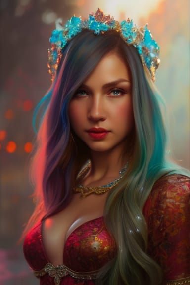 Gorgeous Woman with Turquoise and Gold Jewels