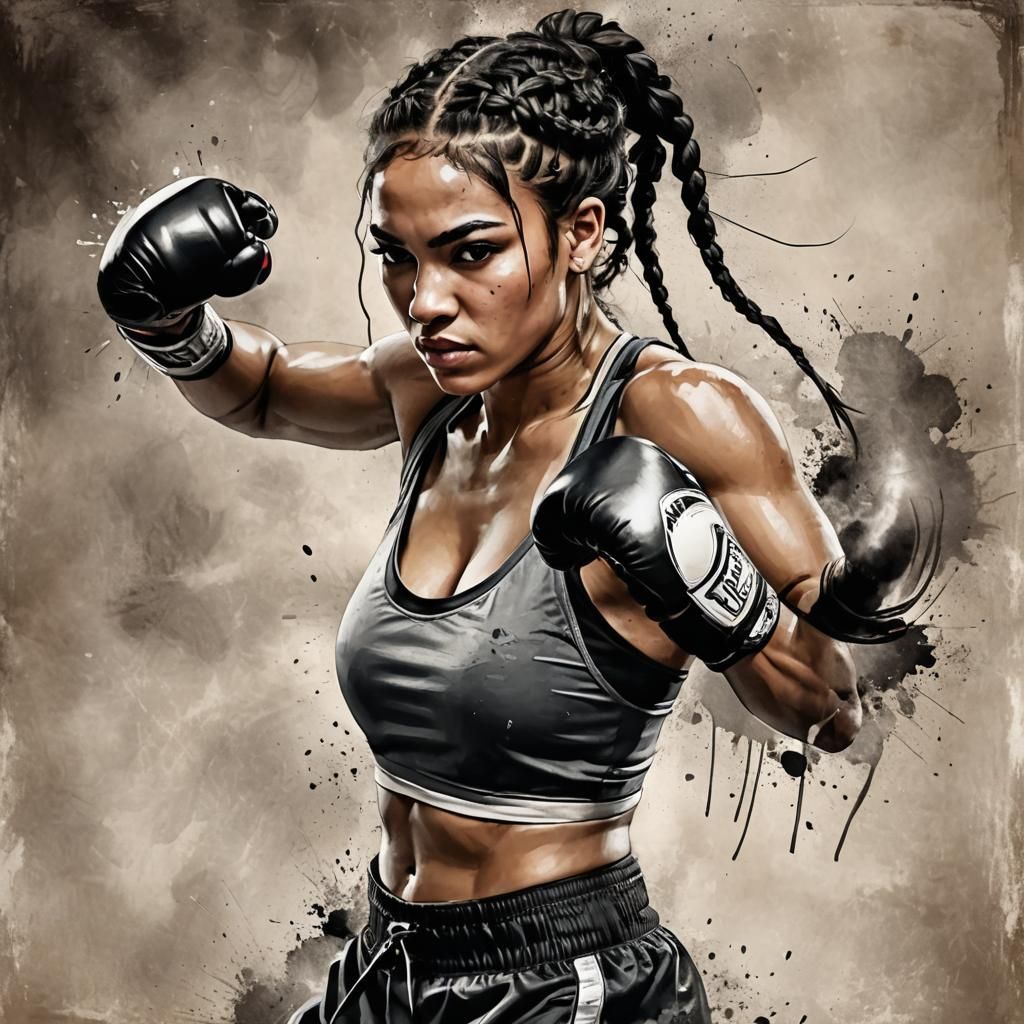 Latina Boxer Right Hook by Yossi Kotler
