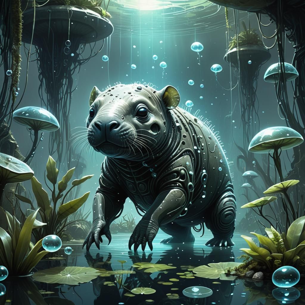 Aquatic Alien Specimen in Sci-Fi Concept Art