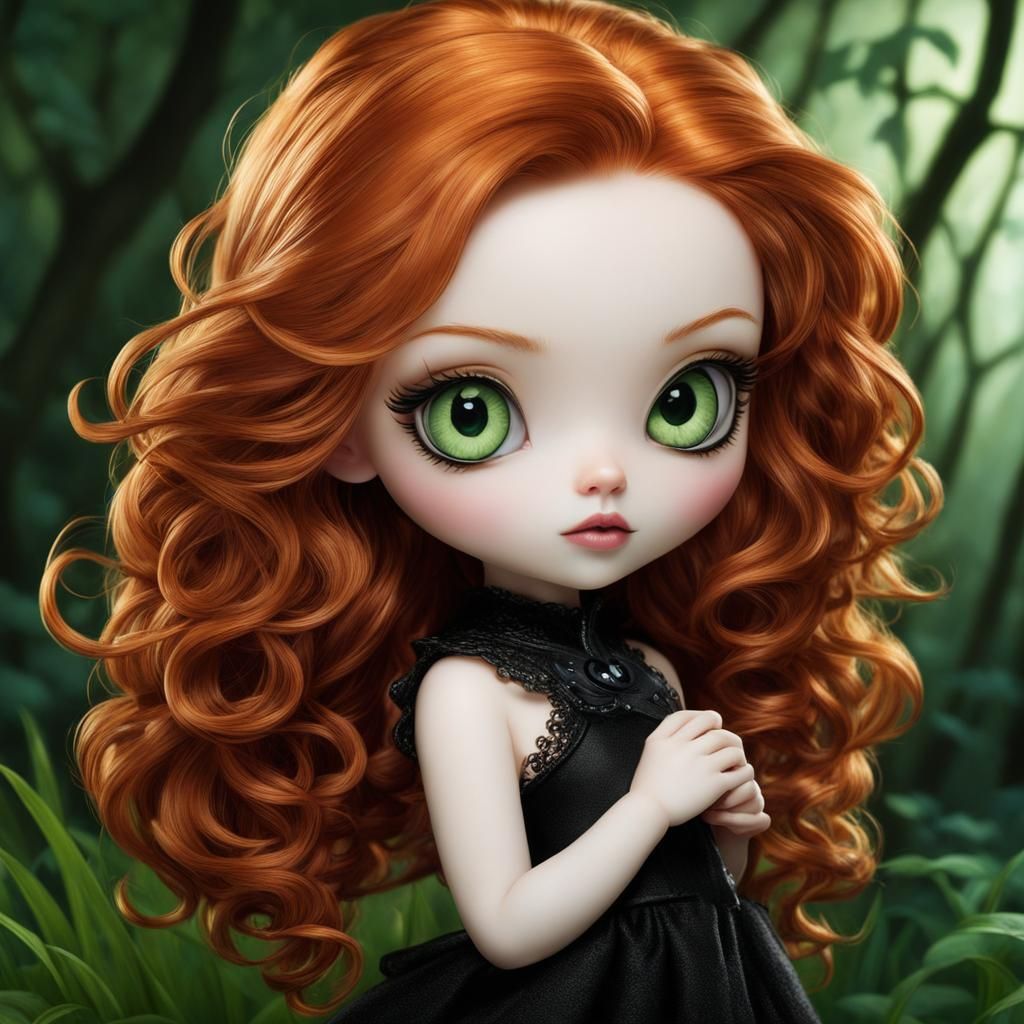 Chibi Ginger Kitten in Tim Burton Style