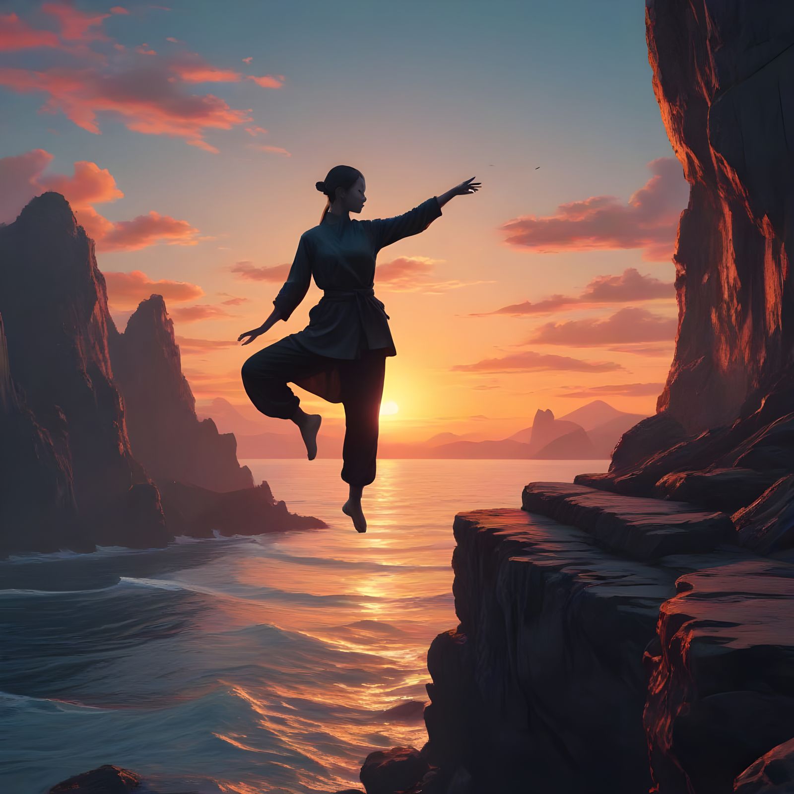Ethereal Tai Chi Master at Dawn