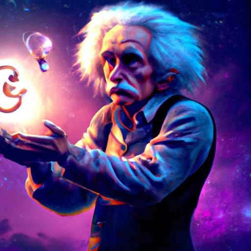 Albert Einstein's Equation: Detailed Matte Painting