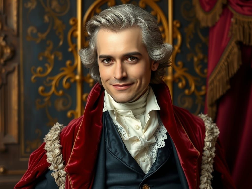 Seductive 18th Century Gentleman in Luxurious Attire