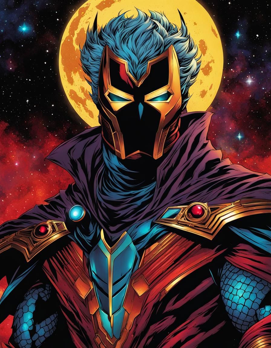 Arawn in Cosmic Marvel-Style Digital Art