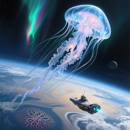 Crystalline Jellyfish in Gas Giant Atmosphere