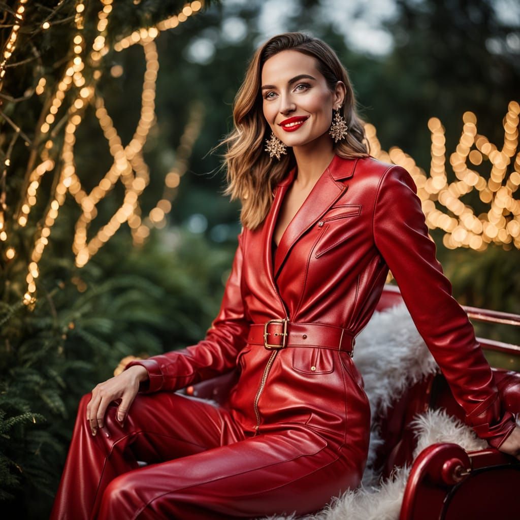 Sultry Red Christmas Goddess Wishes Merry Christmas