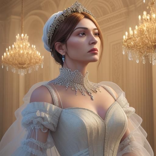 Woman in Gown with Dramatic Lighting