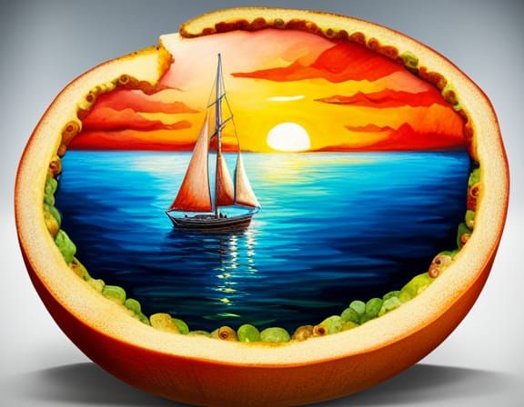 Tomato Sailor on Cucumber Boat in Ramen Ocean