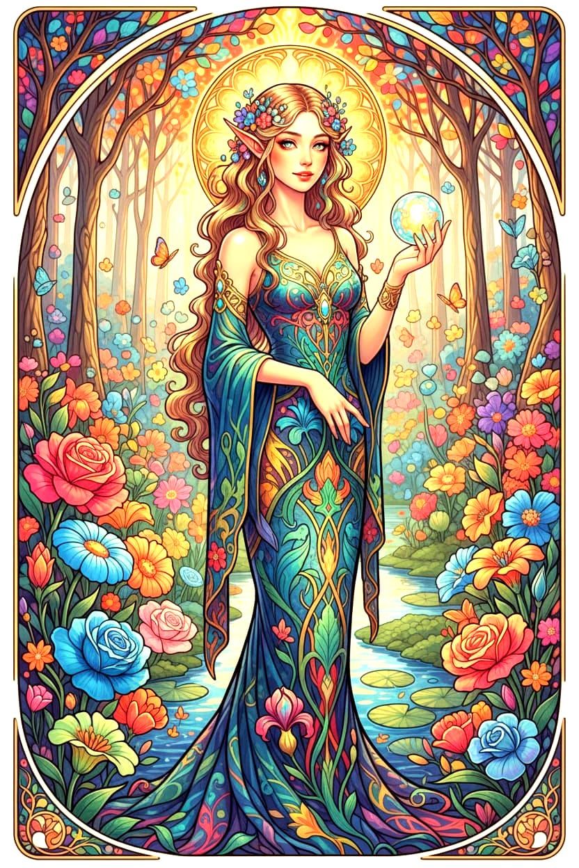 Elf Portrait in Enchanted Forest