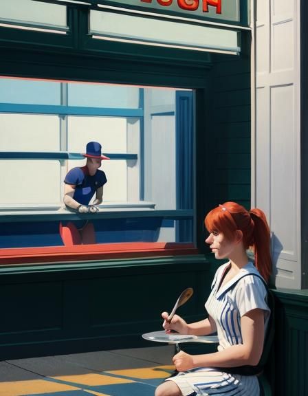 Sports Mascot Costume in Edward Hopper Style