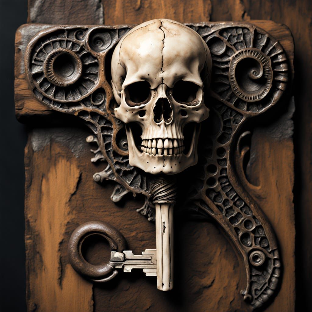 Biomechanical Key in Warm, Earthy Tones